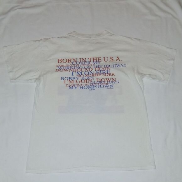 Vintage Bruce Springsteen White Graphic T-Shirt 1999 - Picture 5 of 7